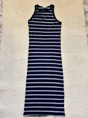 Michael Stars Striped Maxi Dress in Blue & Gray Size XS